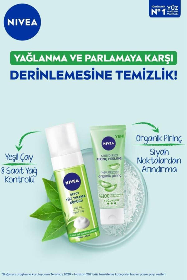 Detoks Yuz Yuvish Ko'piği 150ml, Yog'li Terilar Uchun, Teshiklarni Tozalovchi, Yashil Choy, 8 Soat Yog'ni Nazorat Qilish - 12