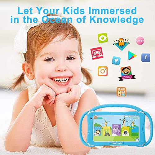 Детский планшет 7 дюймов Android Toddler Tablet 32GB, предустановленные приложения и родительский контроль, обучающий планшет, Wi-Fi камера, детский противоударный чехол с ручкой, Netflix YouTube для детей от 3 до 14 лет - 10