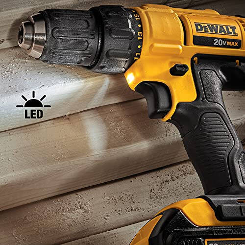 DEWALT 20V MAX Kablosuz Matkap ve Darbeli Tornavida, 2 Pil ve Şarj Cihazı ile Güç Aracı Kombine Seti (DCK240C2) - 5