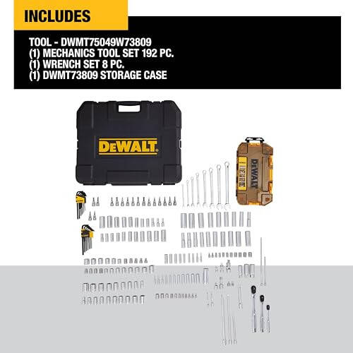 DEWALT Mekanik Alet Seti, SAE ve Metrik, 1/2, 1/4, 3/8 Sürüş Boyutları, 192 Parça (DWMT75049) - 2