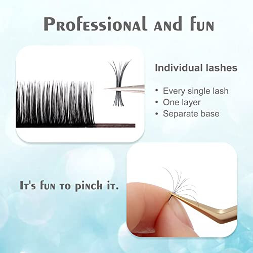 DF Eyelash Extension Classic Volume Lash Extensions 0.05 D Curl 8-15mm Mixed Tray Individual Lash Extensions Single Eyelashes Soft Matte Black Volume Lashes Extension Professional Salon Use - 3