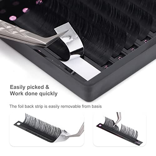 DF Eyelash Extension Classic Volume Lash Extensions 0.05 D Curl 8-15mm Mixed Tray Individual Lash Extensions Single Eyelashes Soft Matte Black Volume Lashes Extension Professional Salon Use - 5