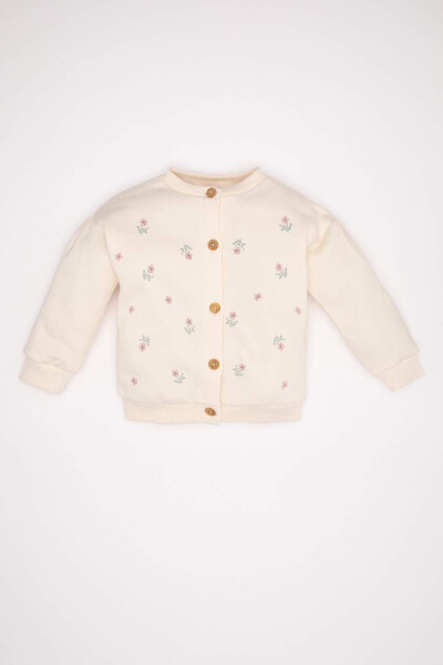 DFC Baby Girl Bike Collar Floral Button Cardigan - 1