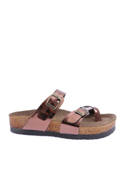 DGNSTOCK MAYARI-F CHILDREN'S CROSS BAND TOE-THONG SANDAL COPPER MIRROR - 1