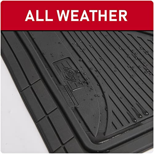 Dickies 4-Piece All-Weather Floor Mats, Heavy-Duty Rubber Liners, Universal Trim-to-Fit Custom Auto Mats, Anti-Slip Design, All-Season Automotive Protection, Vehicles, Cars, Trucks, and SUVs (Black) - 6