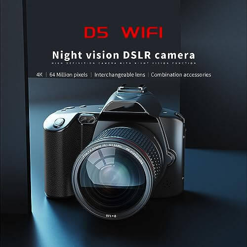 Digital Camera for Photography, 4K 64MP Video Camera Vlogging Camera with 16X Digital Zoom, Night Vision, 3 Inch IPS Screen, Professional Digital Camera - 3