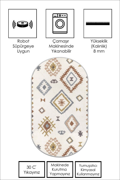 Digital Print Washable Non-Slip Stain Resistant Oval Kitchen Rug Living Room Rug And Runner - 5