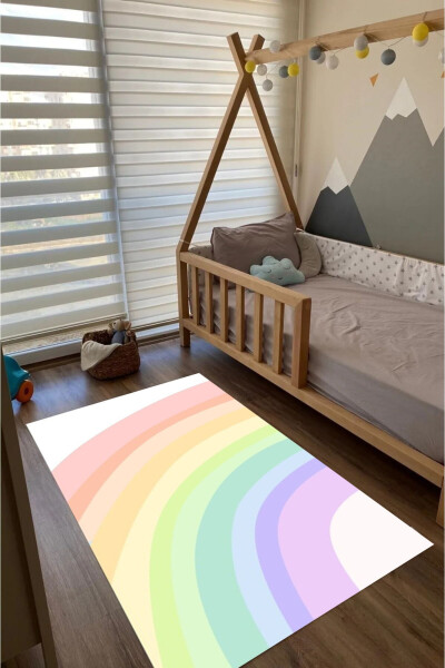 Digital Printed Rainbow Patterned Non-Slip Washable Kids Room Rug Baby Room Rug - 2