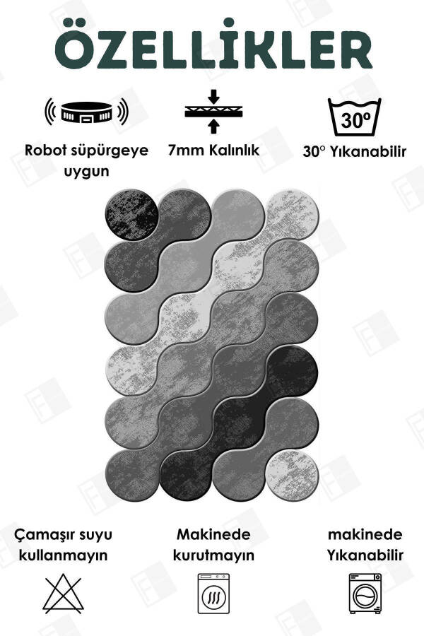 Dijital Baskılı Dört Mevsim Yıkanabilir Kaymaz Taban Çocuk Halısı, Yolluk, Mutfak Ve Salon Halısı - 7