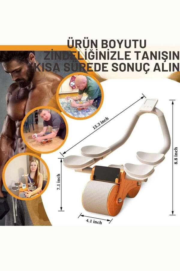 Dijital Ekran Çek-Bırak Spor Aleti Dirsek Destekli Mekik Aleti Karın Egzersiz Aleti Fitness Kardiyo - 2