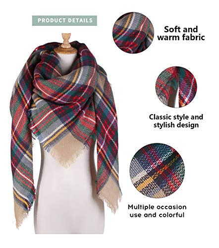 Dimore Trendli Plaid Blanket Scarf Ayollar Uchun Katta Hajmi Uzun Esharplar Issiq Qishki Tartan Tekshirilgan Shal O'rash Esharpi Ayollar Uchun Sovg'a - 4