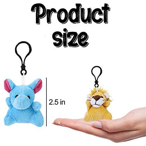 DINESIL 24 Pack Mini Plush Animals Toys, Small Stuffed Animal Plush Keychain Set for Goodie Bag Fillers, Easter Basket Stuffers, Easter Party Favors, Classroom Prizes - 3