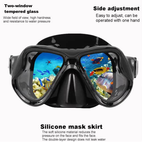 DIPUKI Snorkeling Gear for Adults Snorkel mask Set Scuba Diving mask Dry Snorkel Swimming Glasses Swim Dive mask Nose Cover Youth Diving - 2