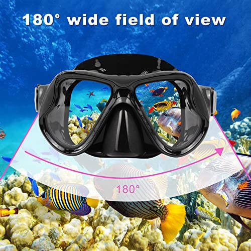 DIPUKI Snorkeling Gear for Adults Snorkel mask Set Scuba Diving mask Dry Snorkel Swimming Glasses Swim Dive mask Nose Cover Youth Diving - 3