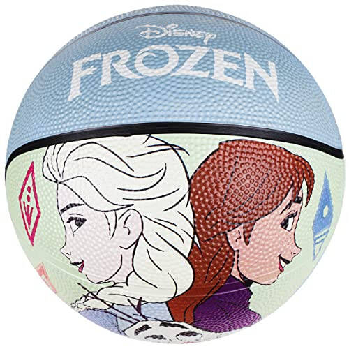 Disney Frozen Basketball Size 6, Princess Elsa, Anna, and Olaf Indoor and Outdoor Game Youth Sports Ball for Boys and Girls, Blue - 1