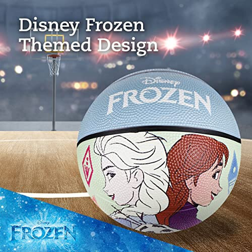 Disney Frozen Basketball Size 6, Princess Elsa, Anna, and Olaf Indoor and Outdoor Game Youth Sports Ball for Boys and Girls, Blue - 4