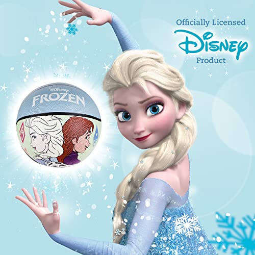 Disney Frozen Basketball Size 6, Princess Elsa, Anna, and Olaf Indoor and Outdoor Game Youth Sports Ball for Boys and Girls, Blue - 7