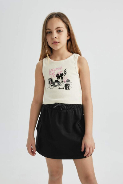 Disney Mickey & Minnie Girls' Athletic Tank Top Ecru - 4