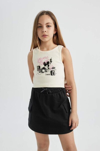 Disney Mickey & Minnie Girls' Athletic Tank Top Ecru - 6