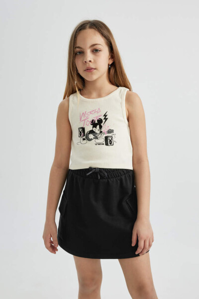 Disney Mickey & Minnie Girls' Athletic Tank Top Ecru - 8