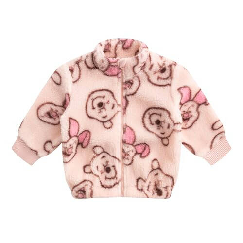 Disney Minnie Mouse Winnie the Pooh Girls Sherpa Coat Jacket for Infant, Toddler, and Big Kids - 1