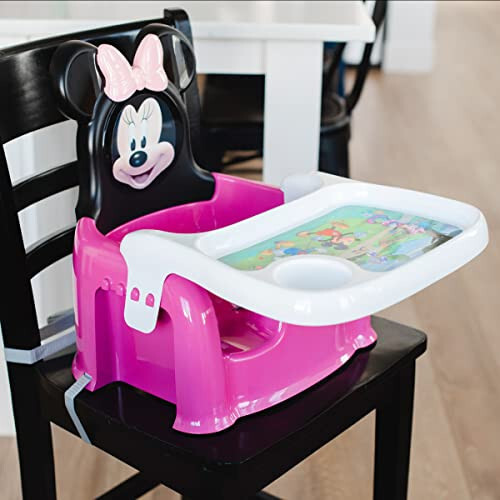 Disney Minnie Mouse Mealtime Baby Toddler Booster Seat with Adjustable Tray — Portable Booster Seat for Dining Table — Travel Essentials for Baby - 44