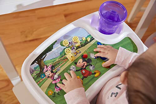 Disney Minnie Mouse ovqat vaqti chaqaloq toddler booster o'rindig'i sozlanadigan tovoq bilan — Ovqatlanish stoli uchun ko'chma booster o'rindig'i — Chaqaloq uchun sayohat zaruriyatlari - 41