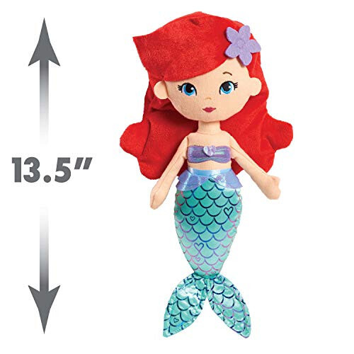 Disney Prenses Çok Tatlı Prenses Ariel, 13.5 İnç Peluş Kırmızı Saçlı, Deniz Kızı, 3 Yaş ve Üzeri Çocuklar İçin Oyuncaklar, Just Play - 9