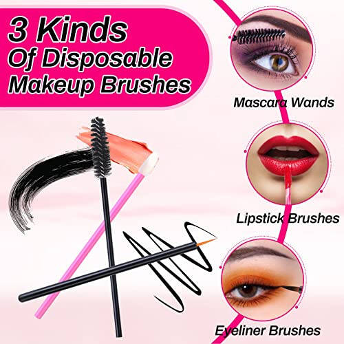 Disposable Makeup Accessories with Makeup Applicators Triangle Makeup Puffs, Mascara wands, Disposable Lip Applicators, liner Brushes Makeup Tools for Makeup Artist Supplies - 5