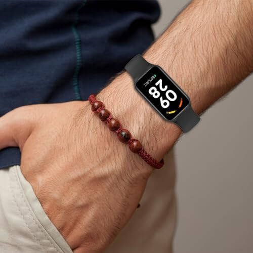 Disscool almashtiriladigan bilaguzuklar Xiaomi Smart Band 8 Active bilan mos keladi, 18 mm sozlanadigan yumshoq silikon bilak kamarasi tez chiqariladigan soat aksessuarlari (qora) - 5