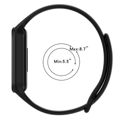 Disscool Replacement Wristbands Compatible with Xiaomi Smart Band 8 Active, 18mm Adjustable Soft Silicone Wrist Strap with Quick Release Watch Accessories (Black) - 6