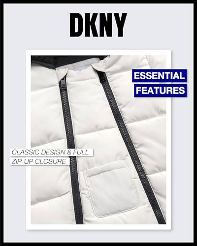 DKNY Bebek Erkek Kışlık Uyku Tulumu - Yeni Doğan Şerpa Kapüşonlu Tek Parça Kışlık Tulum - Bebek Erkekler İçin 12-24 Ay Kışlık Sıcak Polar Astarlı Mont - 3