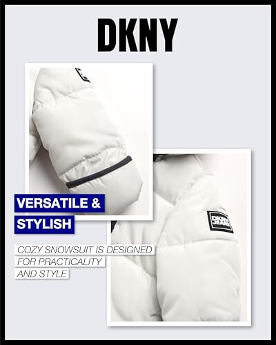 DKNY Bebek Erkek Kışlık Uyku Tulumu - Yeni Doğan Şerpa Kapüşonlu Tek Parça Kışlık Tulum - Bebek Erkekler İçin 12-24 Ay Kışlık Sıcak Polar Astarlı Mont - 4