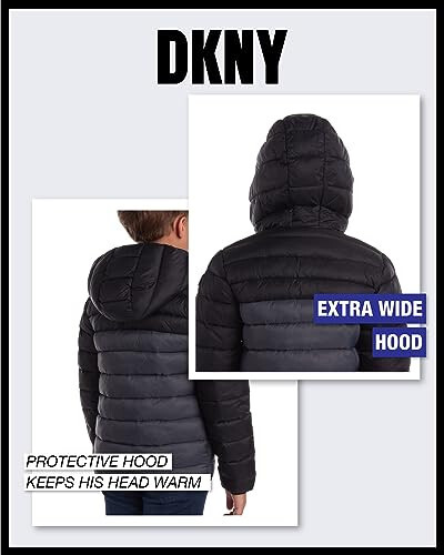 DKNY Boys Jacket – Midweight Insulated Quilted Outerwear Parka Puffer Coat – Water Resistant Boys Winter Hooded Jacket (8-20) - 6