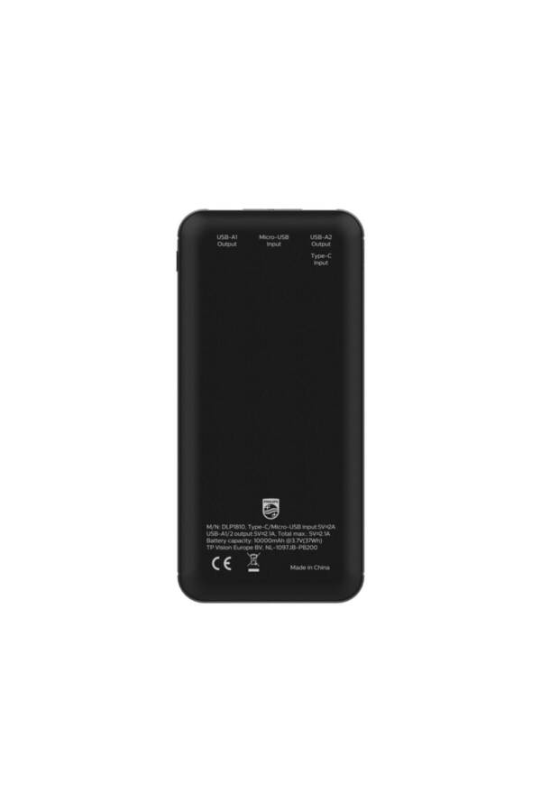 DLP1810NB 10,000 mAh Power Bank Black (2 Outputs) - 3