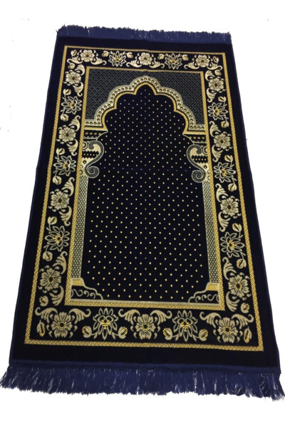 Dodya Velvet Prayer Rug Luxury-Navy Blue - 1