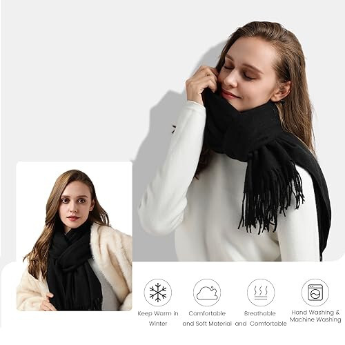 DOFOWORK Scarf for Women - Womens Scarf Pashmina Shawls and Wraps for Evening Dresses, Fashion Long Scarves, 78.7