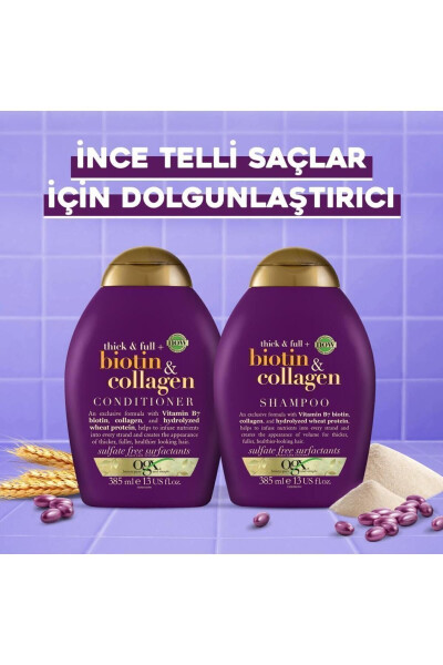 Dolgunlaştırıcı Biyotin & Kolajen Sülfatsız Şampuan 385 ml - 3