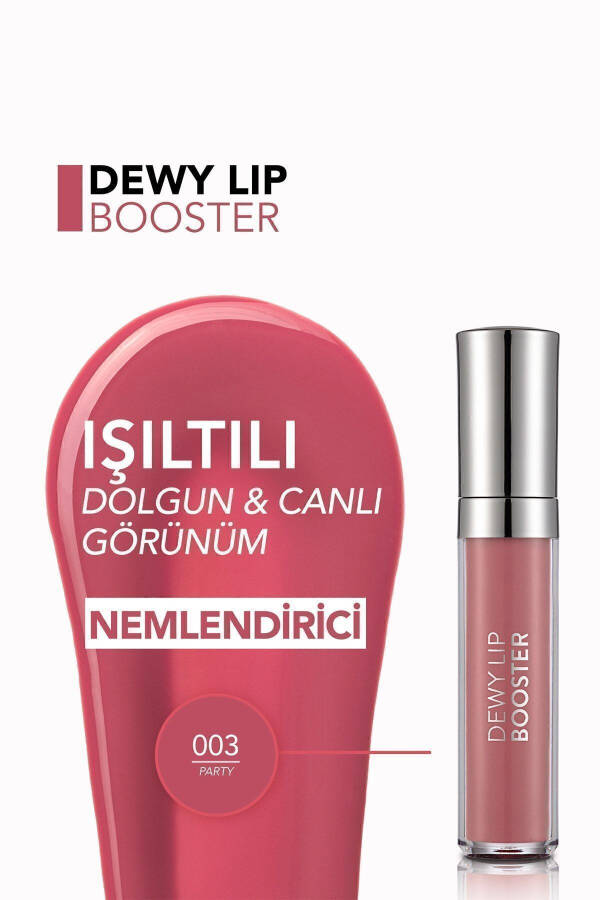 Dolgunlaştırıcı Renkli Dudak Parlatıcısı (Koyu Şeftali) - Dewy Lip Booster - 003 - 8690604619054 - 5