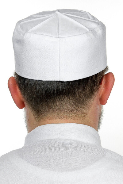 Domed Hard Mold Skullcap - White - 4