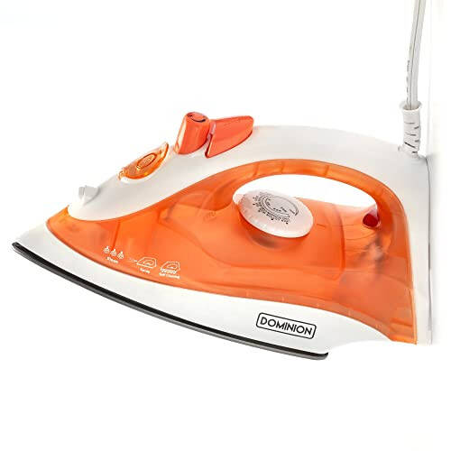 Dominion Steam Iron for Clothes With Non-Stick Soleplate, Lightweight 1200W Clothes Iron With Adjustable Thermostat Control, Self Clean, Pivoting Cord, and Steam/Dry/Spray Functions, Coral - 4