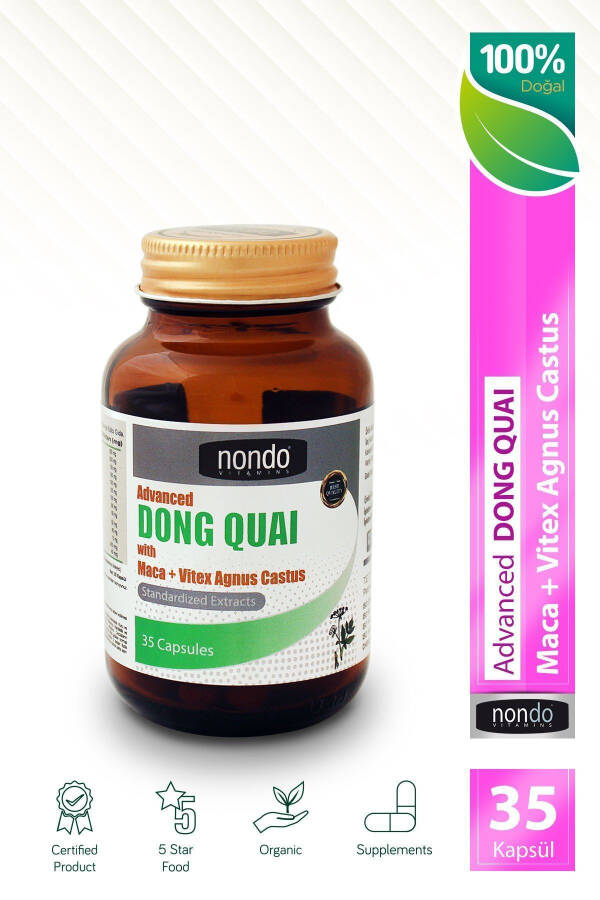 Dong Quai 35 Capsules (MACA PANAX GINSENG, VITEX AGNUS CASTUS, GINKGO BILOBA, L-ARGININE, SELENIUM) - 2