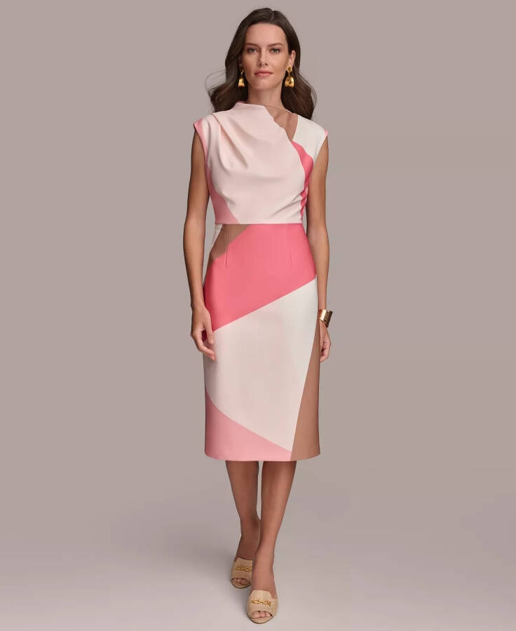 Donna Karan Women's Colorblocked Sheath Dress Rose Quartz - 1