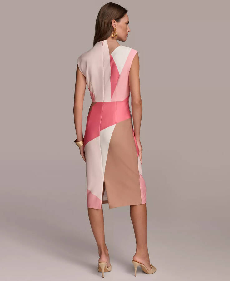 Donna Karan Women's Colorblocked Sheath Dress Rose Quartz - 3