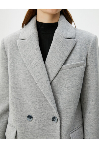 Double-breasted coat with buttoned pocket detail. - 5