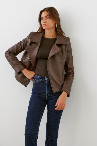 Double-Breasted Leather Jacket - 2