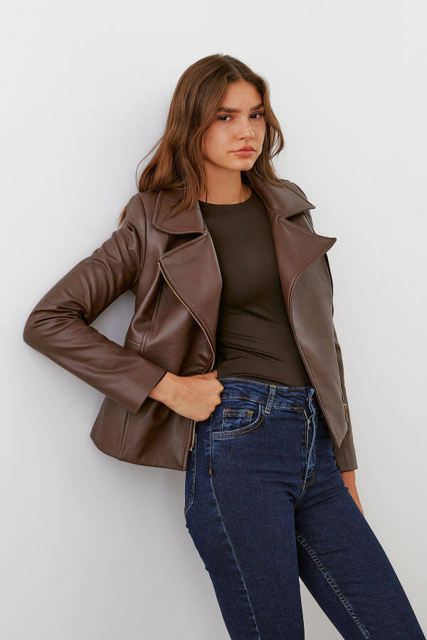 Double-Breasted Leather Jacket - 3