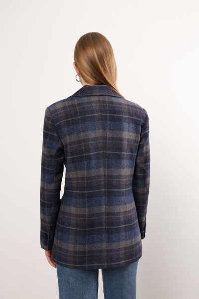 Double-Breasted Plaid Jacket - 3