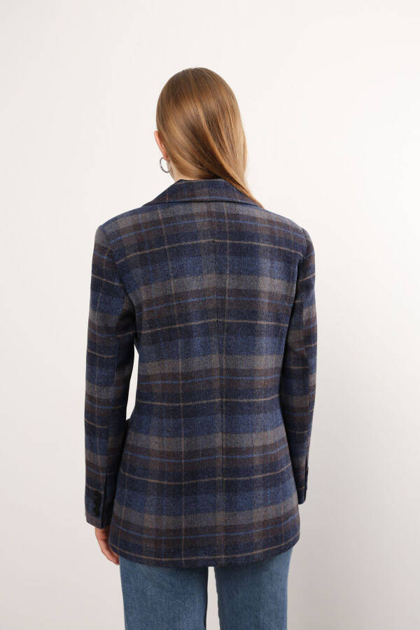 Double-Breasted Plaid Jacket - 3