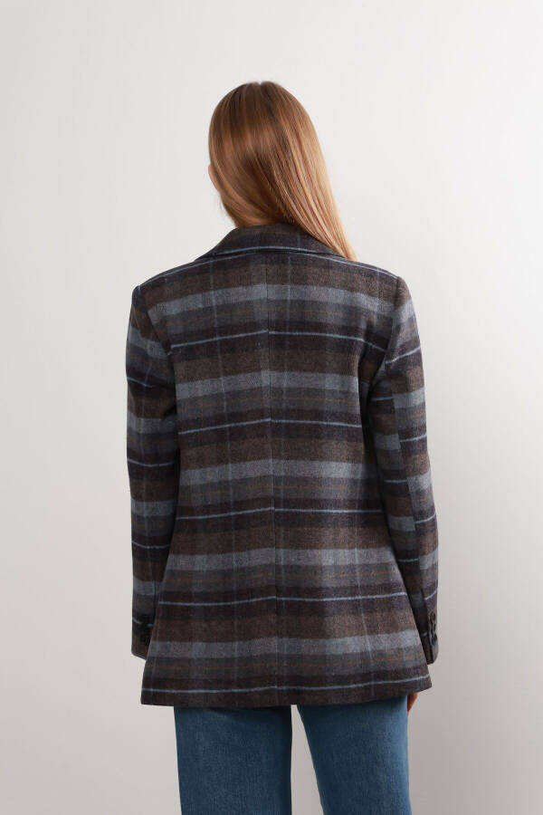 Double-Breasted Plaid Jacket - 3